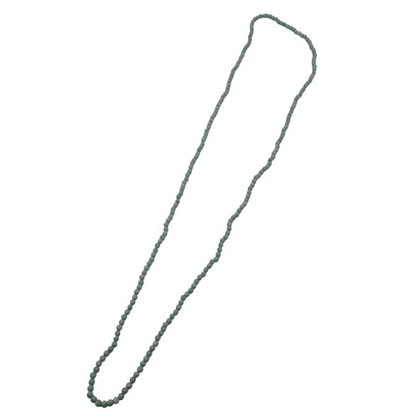 Pale Green Round Beaded Stone Necklace Minimalist Style Boho Fashion Accessory - Picture 1 of 4